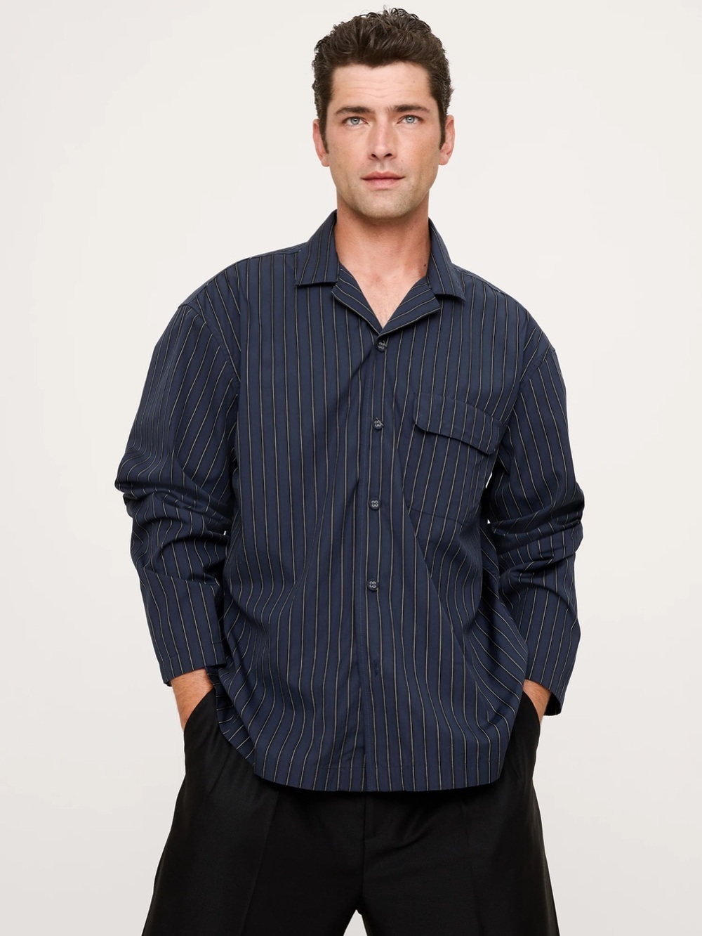 BANANA REPUBLIC RELAXED-FIT COTTON POPLIN RESORT SHIRT